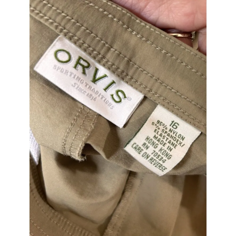 Orvis Size 16 Khaki Tan Wide Leg Capri Pants Hiking Fishing Outdoor Plus Curvy - Image 2