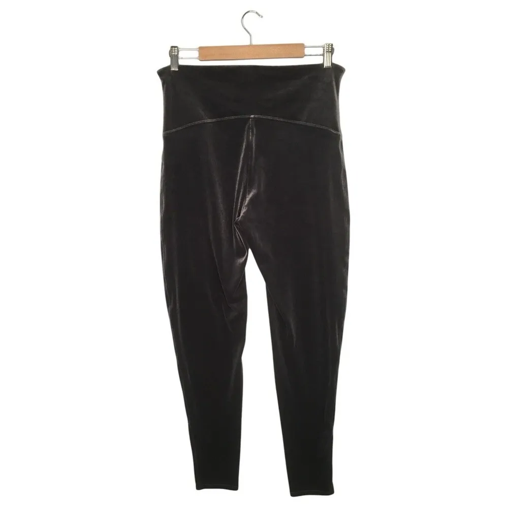 Spanx Pants Womens 2X Velvet Full Length Leggings High Rise Skinny Black Gray - Image 3