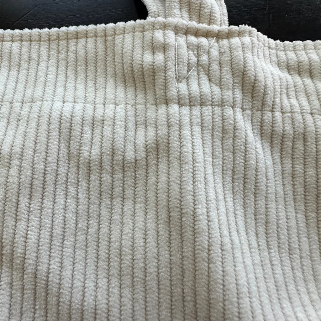 SEZANE Les Composantes Octobre Ivory Corduroy Tote Bag Cream - Image 6