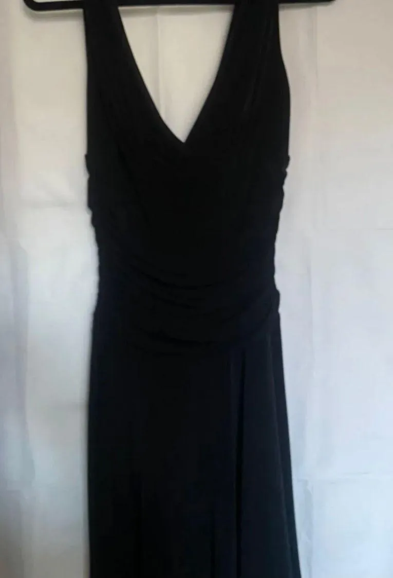 - Black Chiffon Wiggle Cocktail Dress. - Image 2