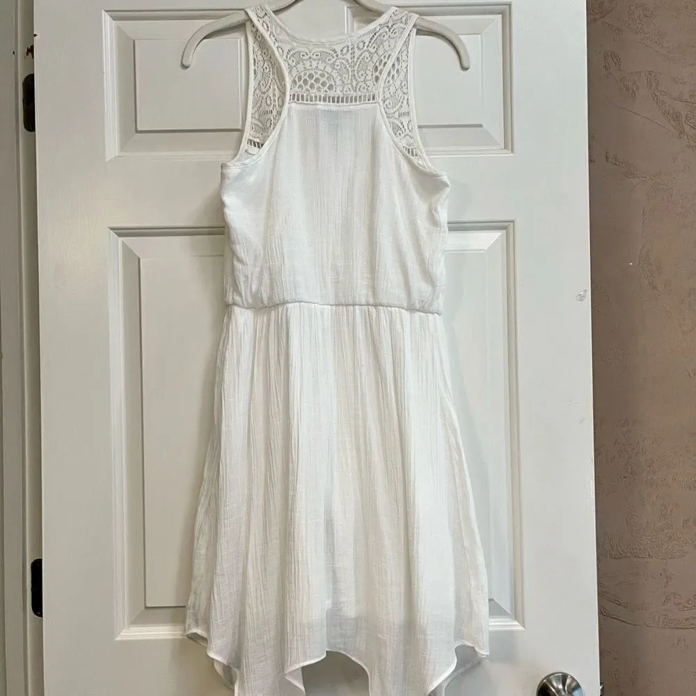 By & By White Lace Flowing Tank Dress Juniors Size M - Image 3