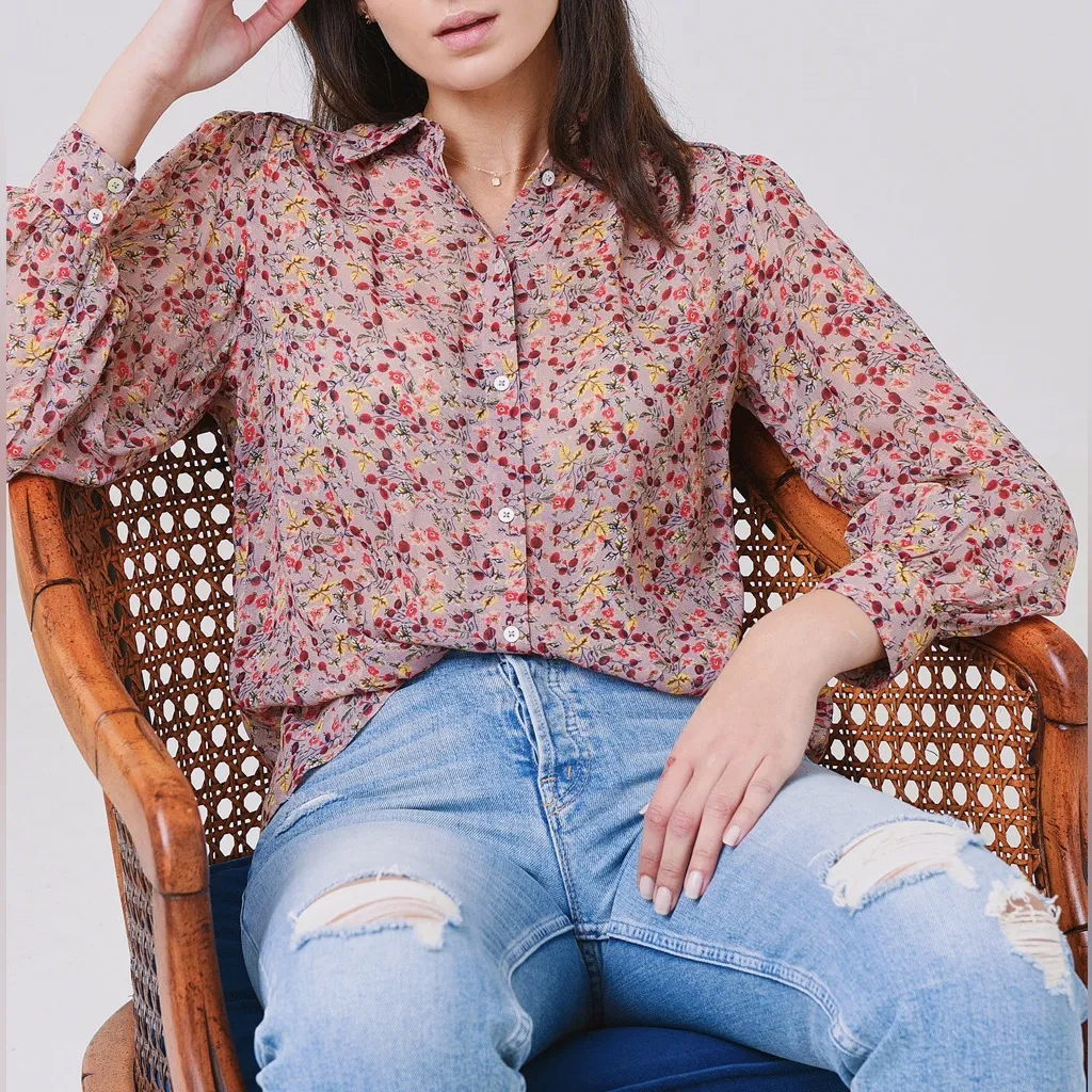 Ba&sh Maxence Button Up Blouse Shirt Beige - Image 14