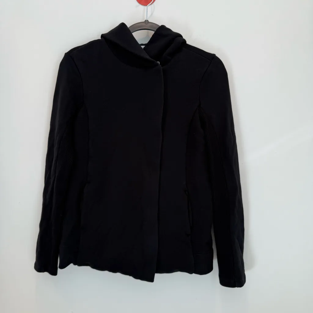 James Perse Asymmetrical Zip Black Hoodie size 1 - Image 3