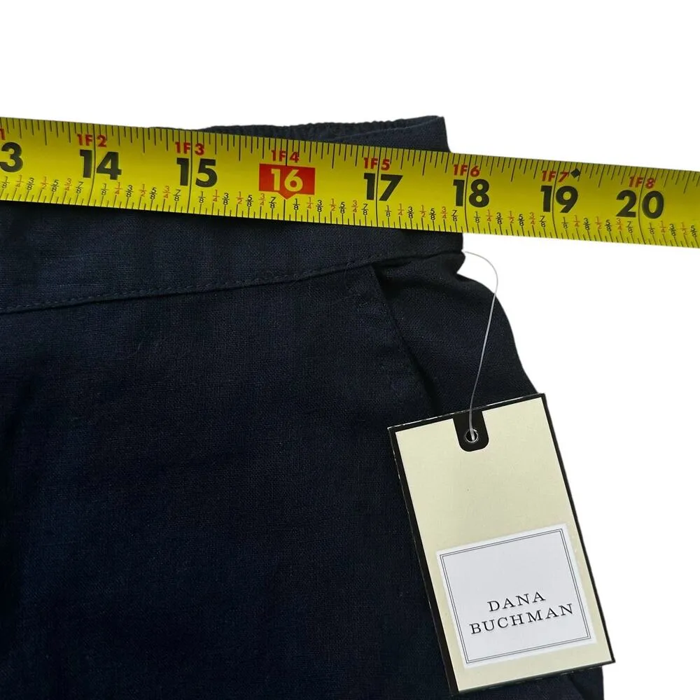 Dana Buchman Blue Linen Cropped Pants Women Size Large NWT | 68-36 - Image 6