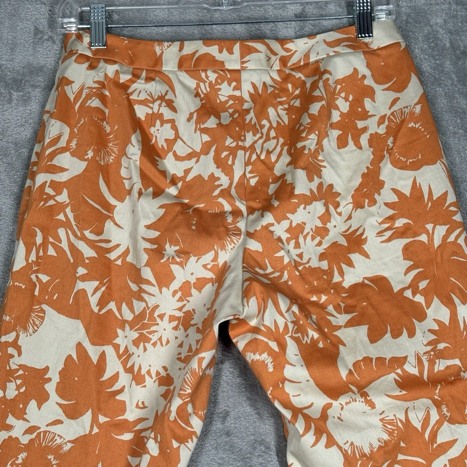 Sigrid Olsen Pants Womens 6‎ Orange Cream Tropical Preppy Casual Cruise Vacation - Image 6