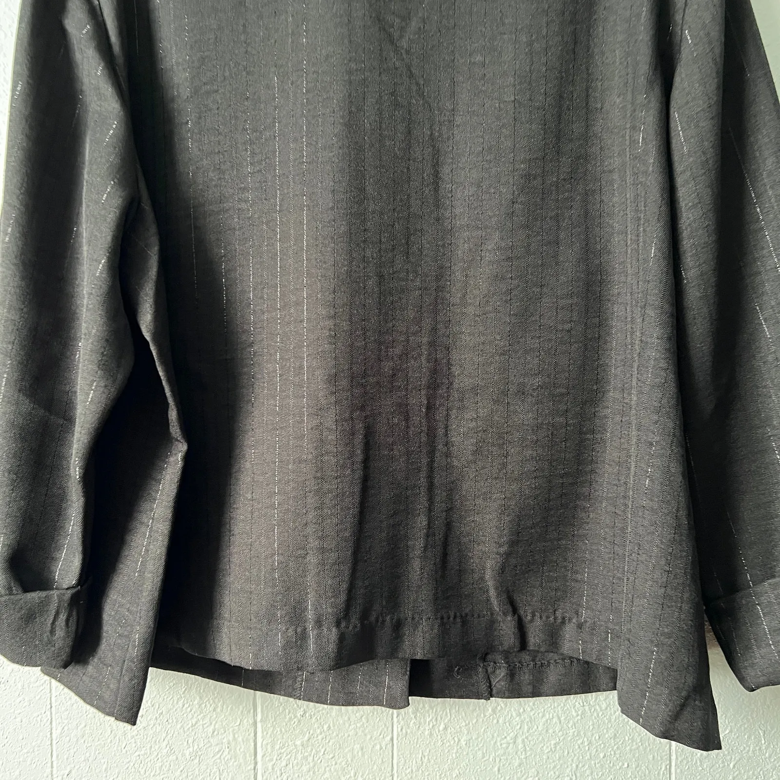 Olivia & Martin Button Front Blazer Womens 2X Business Career Office Workwear Black - Image 8