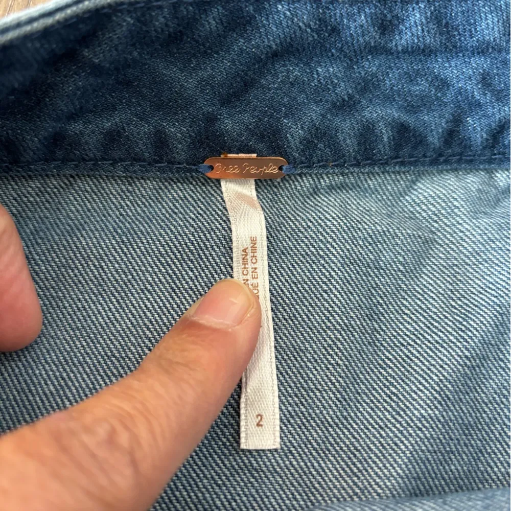 Free people denim embroidered skirt - Image 5