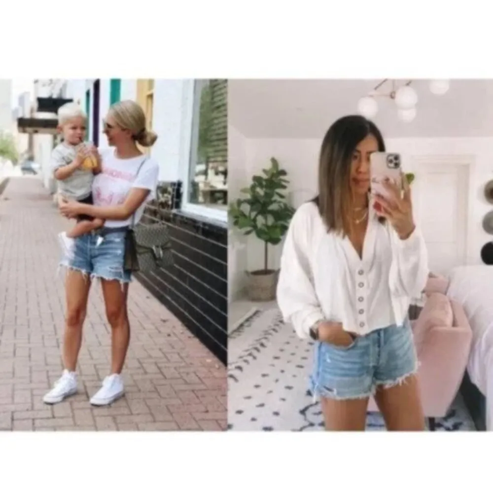 AGOLDE Parker Long Distressed Denim Shorts in Wash Swapmeet Size US 24 - Image 14