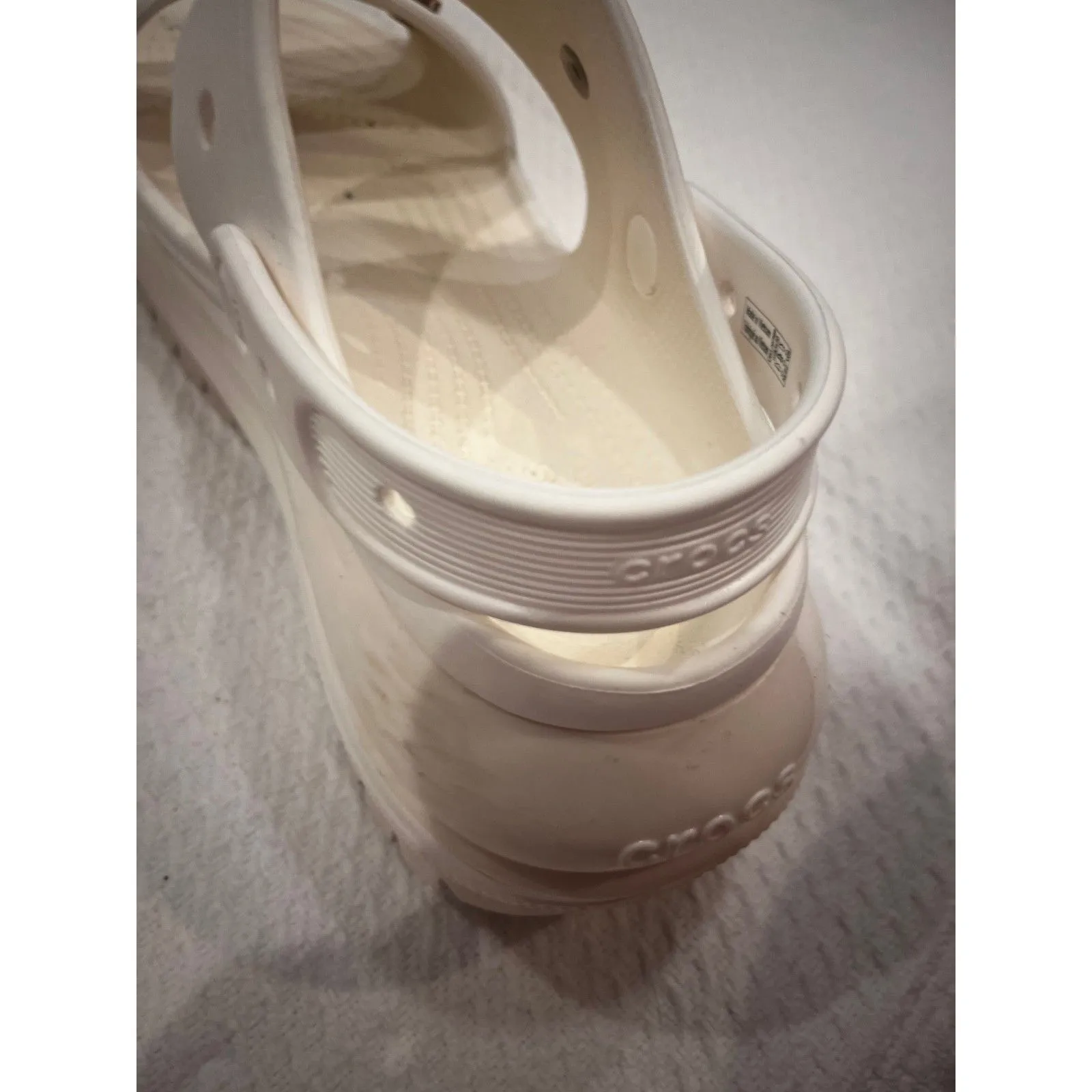 Crocs White Platform Chunky Tread Slides with Gem Charms Women’s Size 10 - Image 12