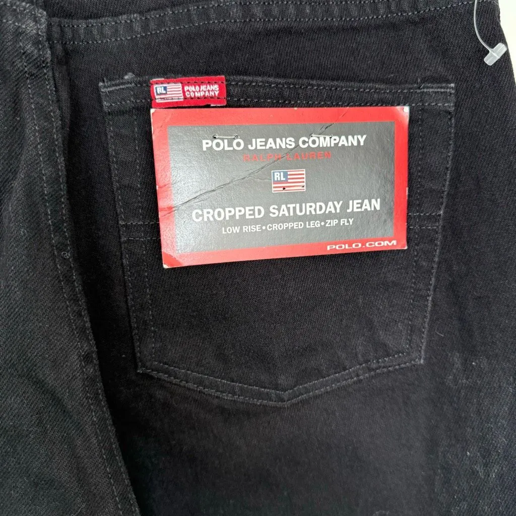 Polo Jeans Company Ralph Lauren Women’s 10 Cropped Saturday jean Black New - Image 3