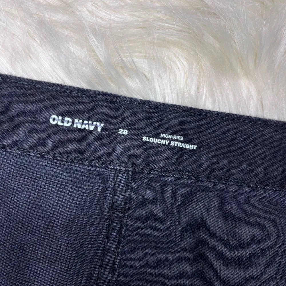 Old Navy High Rise Slouchy Straight black raw hem shorts sz 28 - Image 3