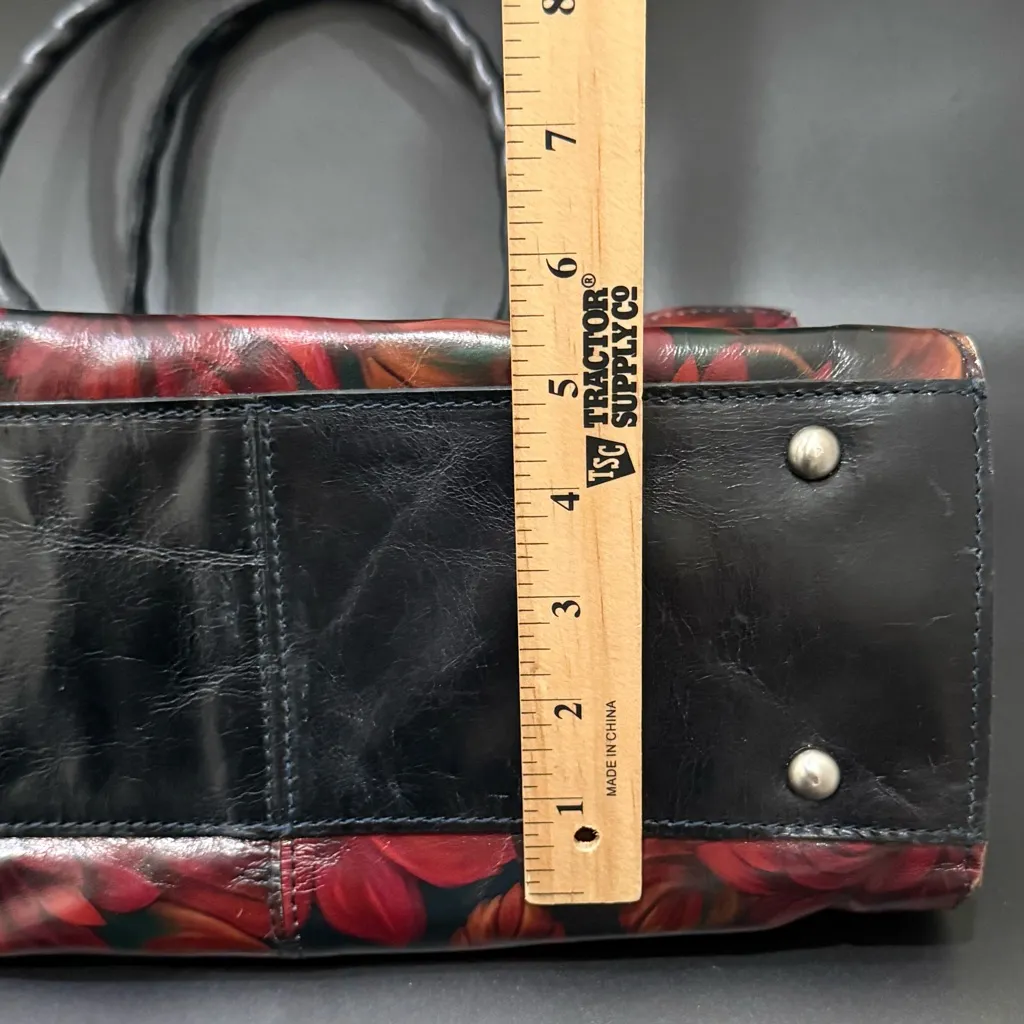 PATRICIA NASH Leather Primrose Satchel Rustic Mums Floral Shoulder Bag NO STRAP - Image 10