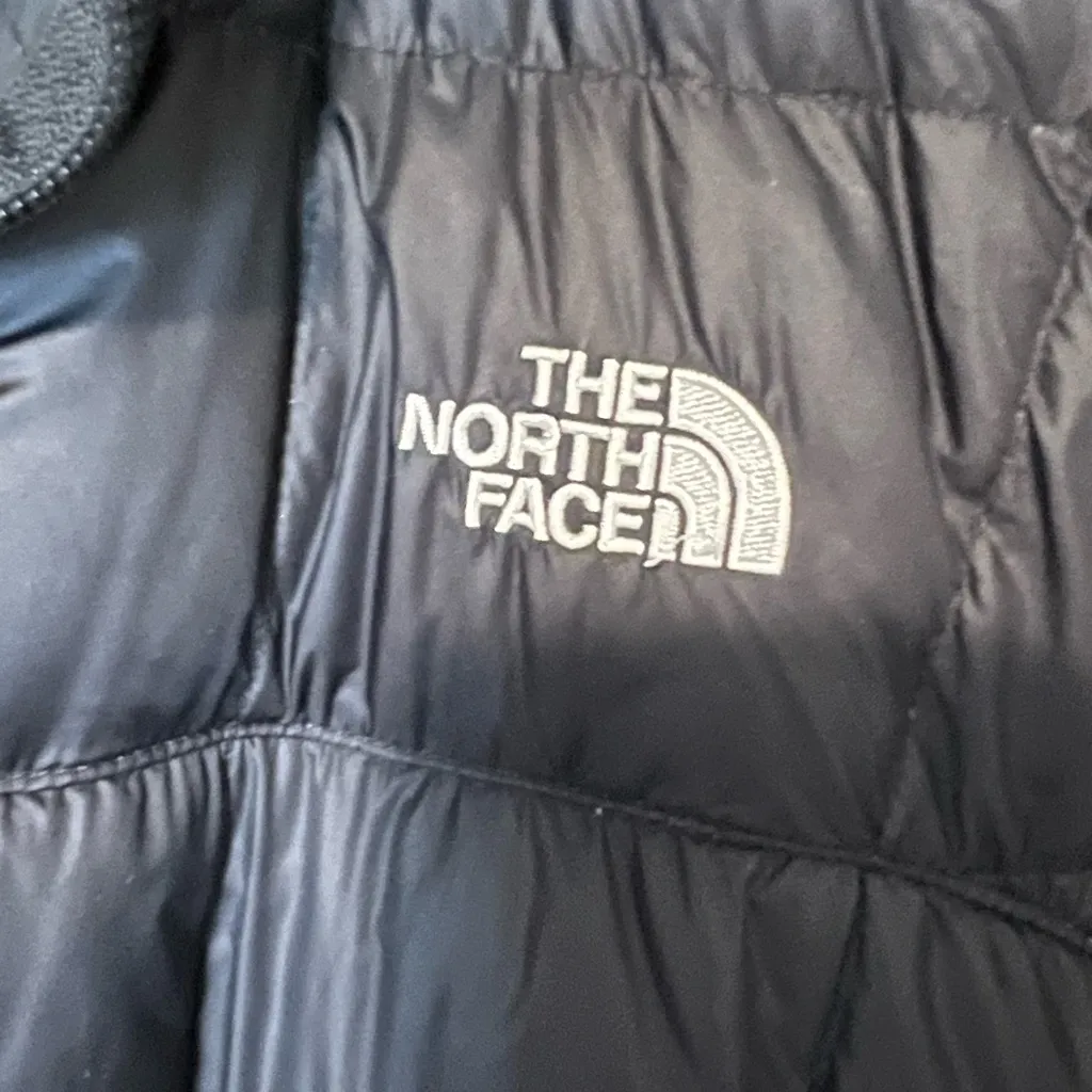 The North Face 600 Down Metropolis Puffer Parka Jacket Womens BLK Hooded Small - Image 7