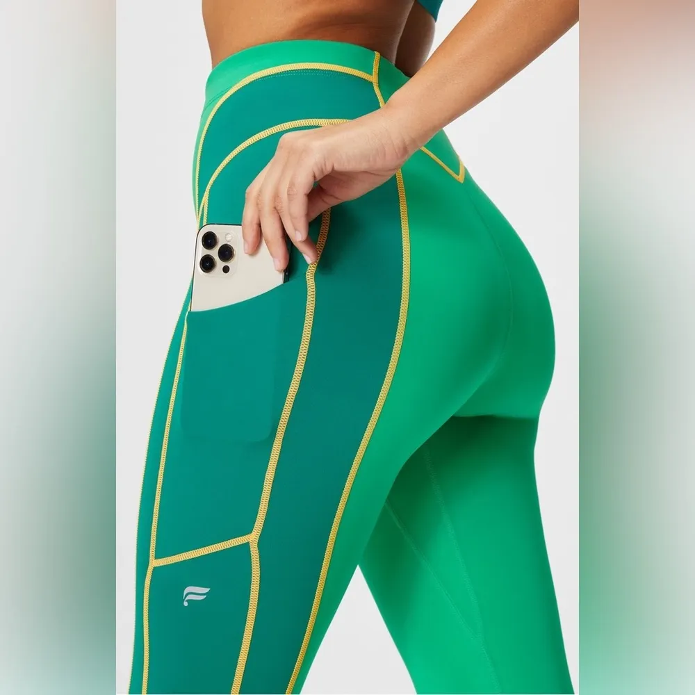 FABLETICS Motion365+ High-Waisted 7/8 Legging Tropical/Deep Cypress/Desert Sun - Image 14