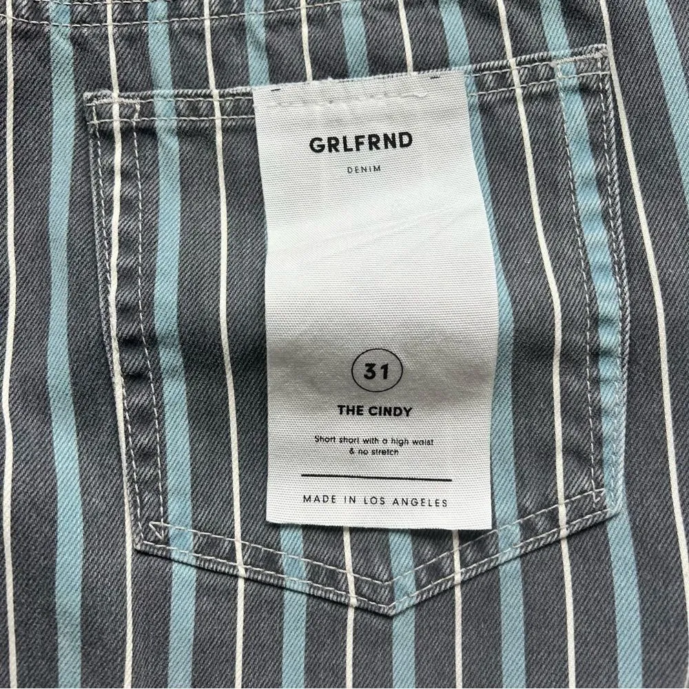 GRLFRND  Cindy Blue White Stripe Shorts Size 31 NWT - Image 4