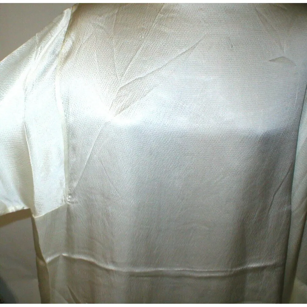 New Womens Designer Josie Natori Silk Top S NWT Champagne Beige Off White LS - Image 5