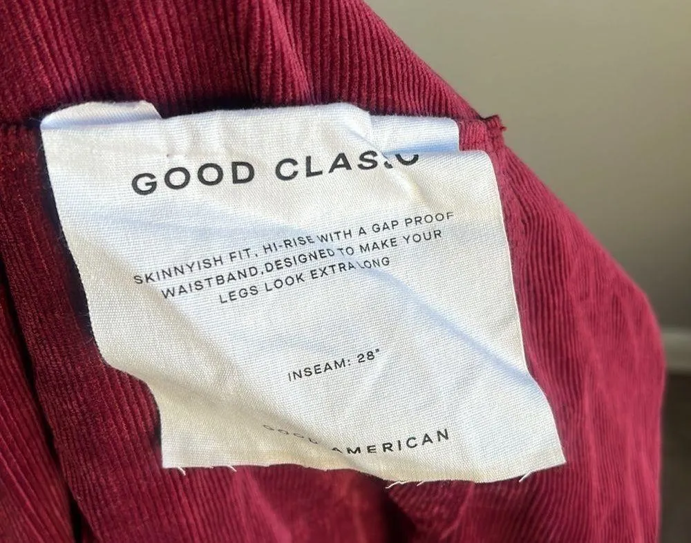 NEW Good American Plus Good Classic Corduroy Slim Straight Leg Pants - Image 10