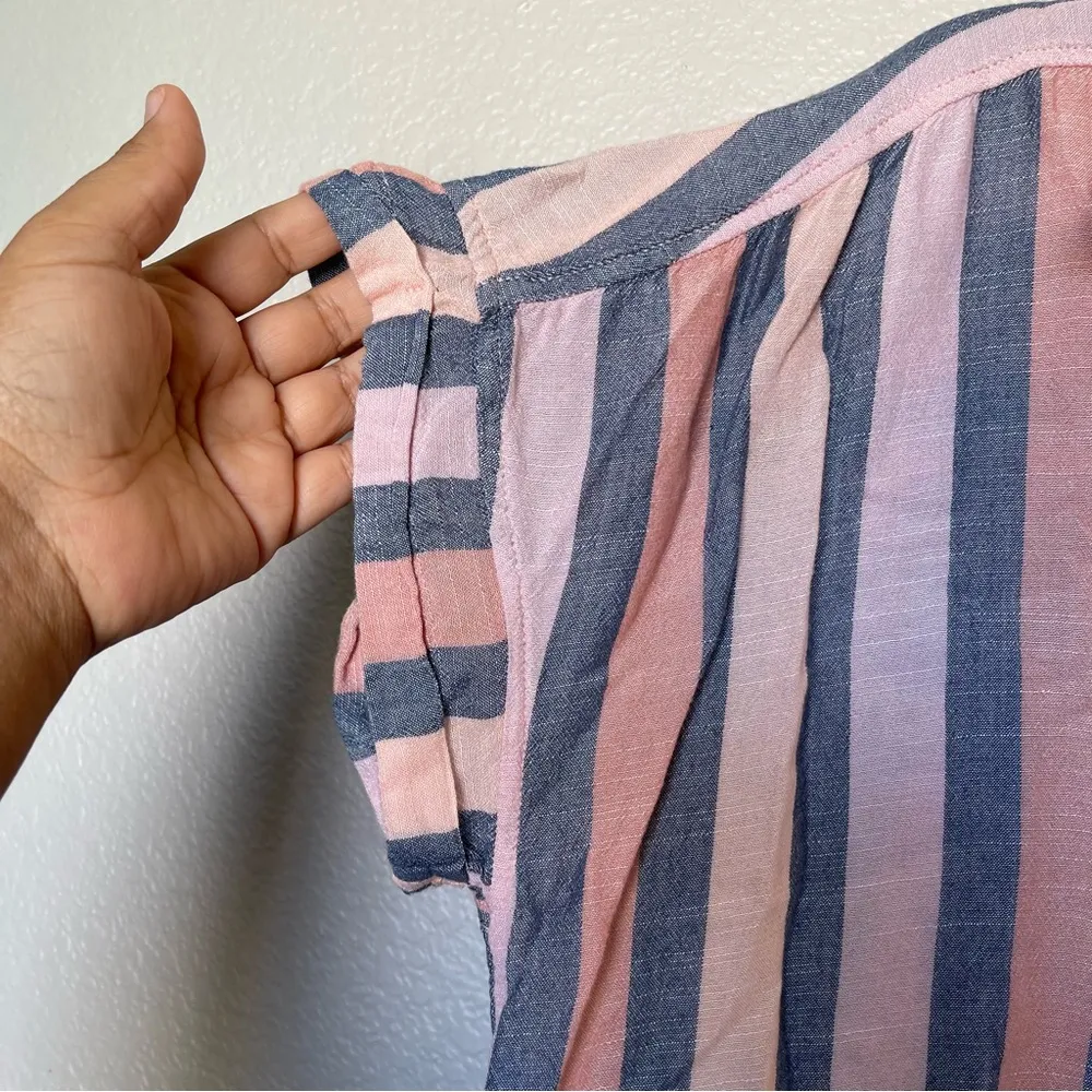 American Eagle striped button down shirt SZ L - Image 3