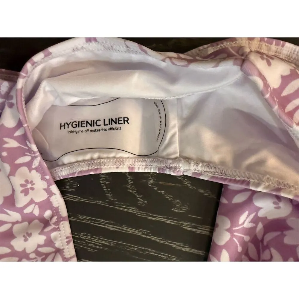 Cupshe Women's Purple Floral Bikini Set Size S Bralette Style 2 Piece - Image 9