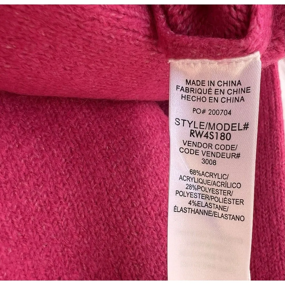 Splendid Zeena Zip-Up Cardigan Fuchsia Pockets Women’s Large Thick Warm Lounge - Image 11