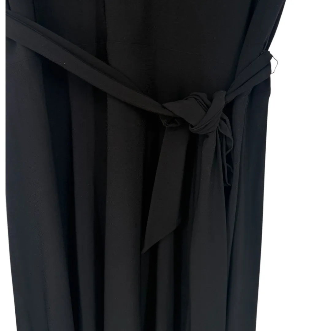 Lauren Ralph Lauren Black Mock‎ Neck Belted Classic Fit & Flare Midi Dress Sz 10 - Image 6
