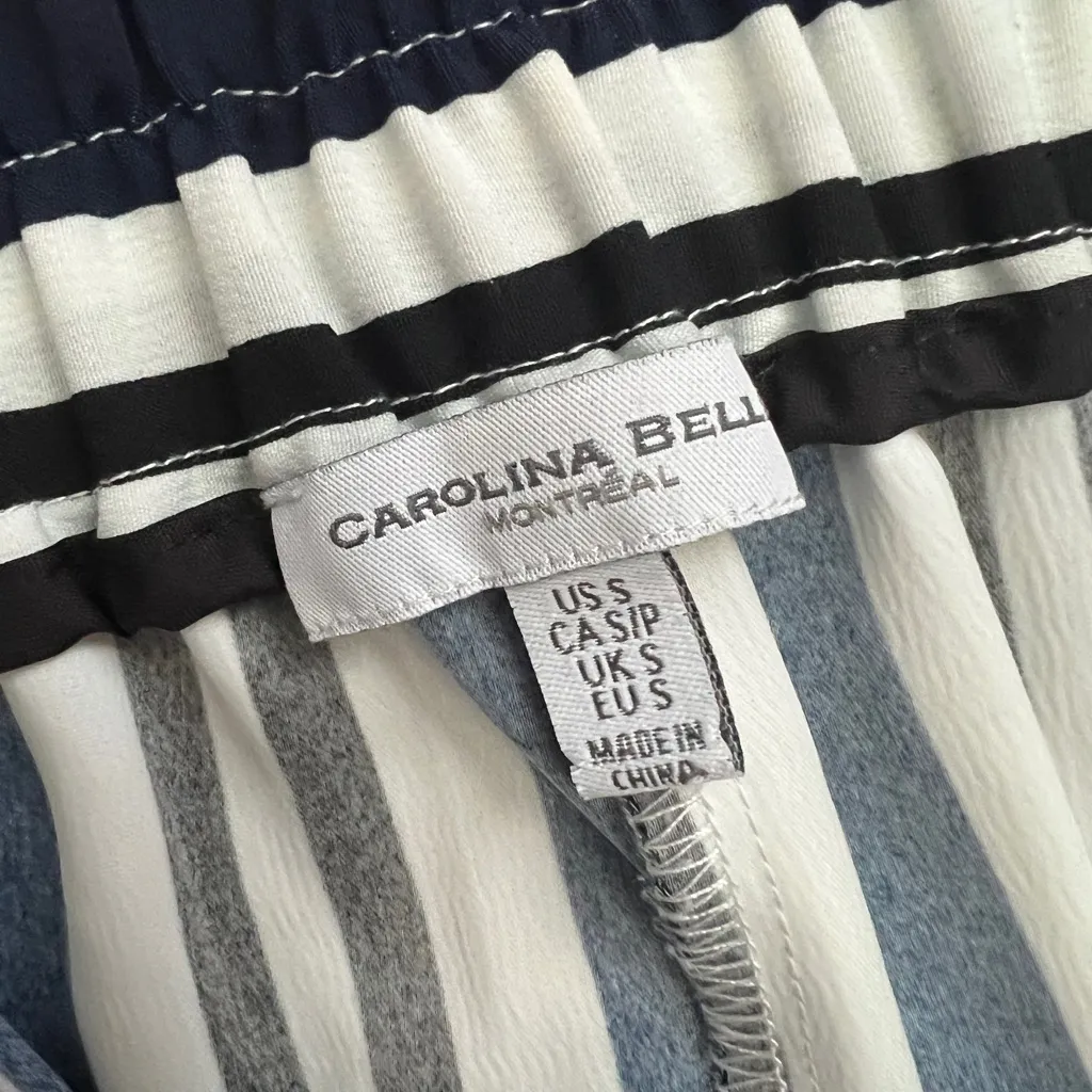 Carolina Belle navy Striped Wide-Leg Pants size small - Image 11