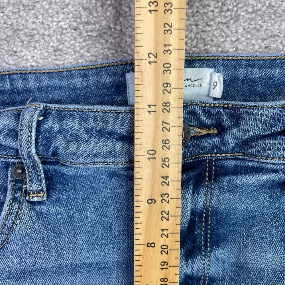 Carly Jeans LA Women’s 9 Blue Straight High Rise Medium Wash Distressed Ripped - Image 10