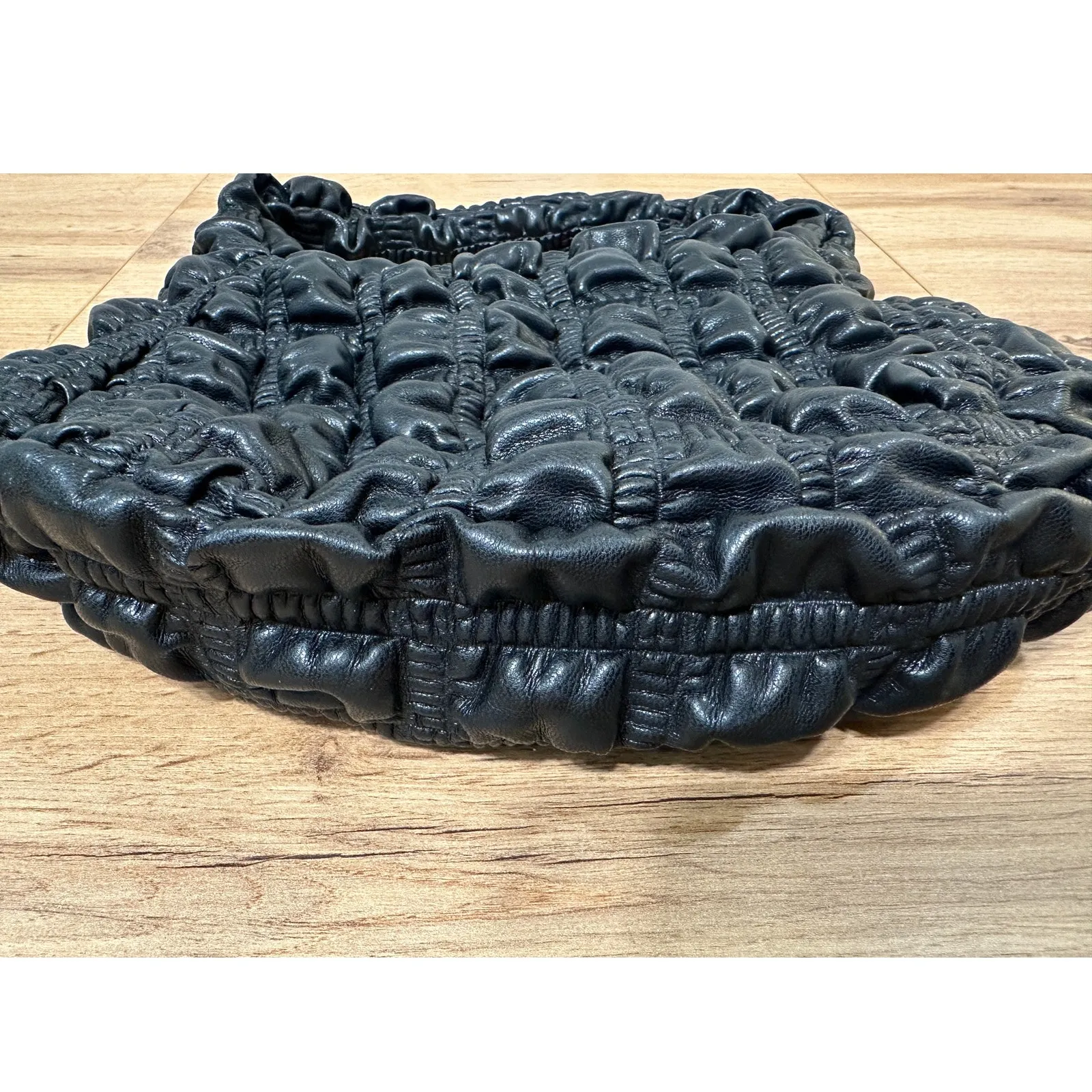 Jason Wu Fay Baguette Bag Black Vegan Leather Pre-Loved Quilted Top Handle - Image 12