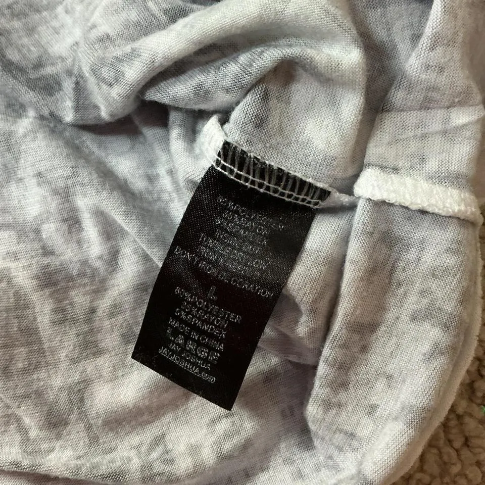 Y2K Jay Joshua New York Graphic Print T Shirt White Black Rhinestone Embellished Size L - Image 6