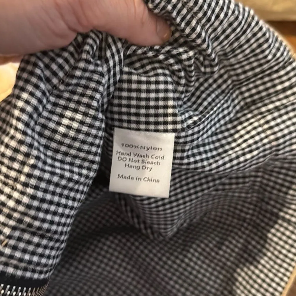 All:Row cropped gingham trim hooded trench coat size small Tan - Image 9