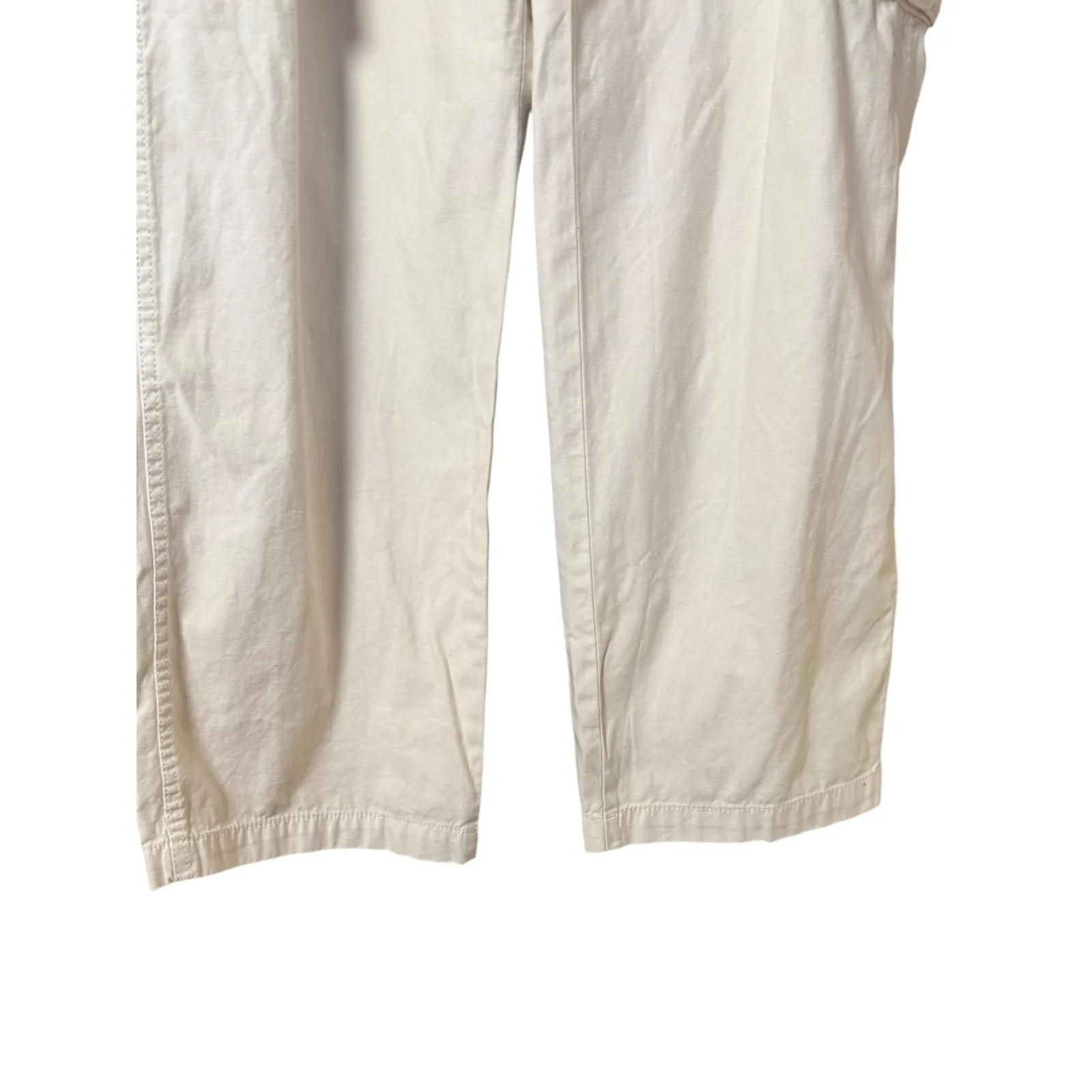 Madewell Low-Slung Cargo Pants Size 28 Relaxed Fit Utility Pockets‎ Beige Cream - Image 8