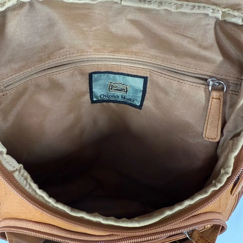 Osgoode Marley convertible backpack Crossbody Pumpkin Color leather bag 13x11" Orange - Image 4