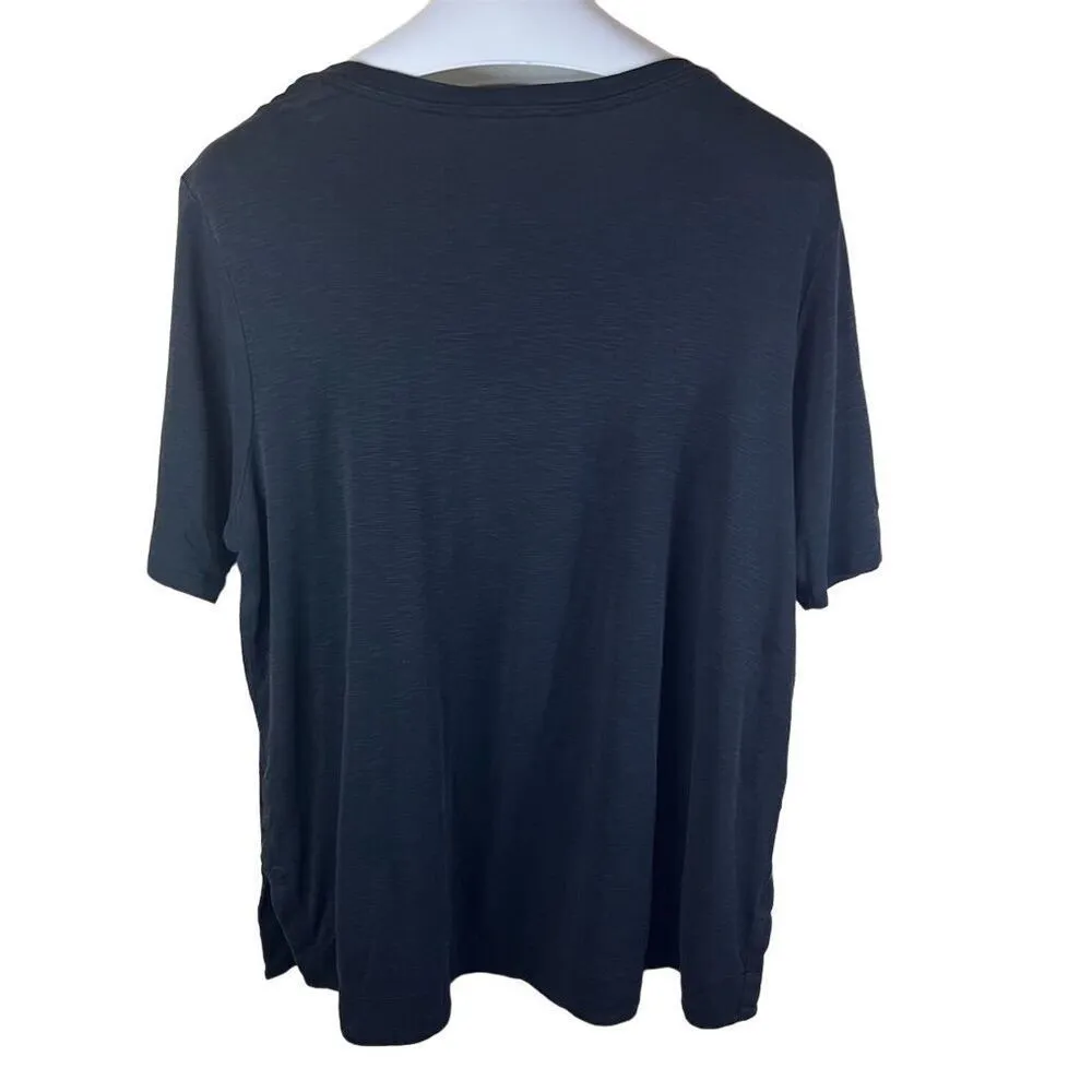 J.Jill Women's 2XL Gray‎ Pima Shirttail Cotton Tunic Top Classic Short Sleeve - Image 7