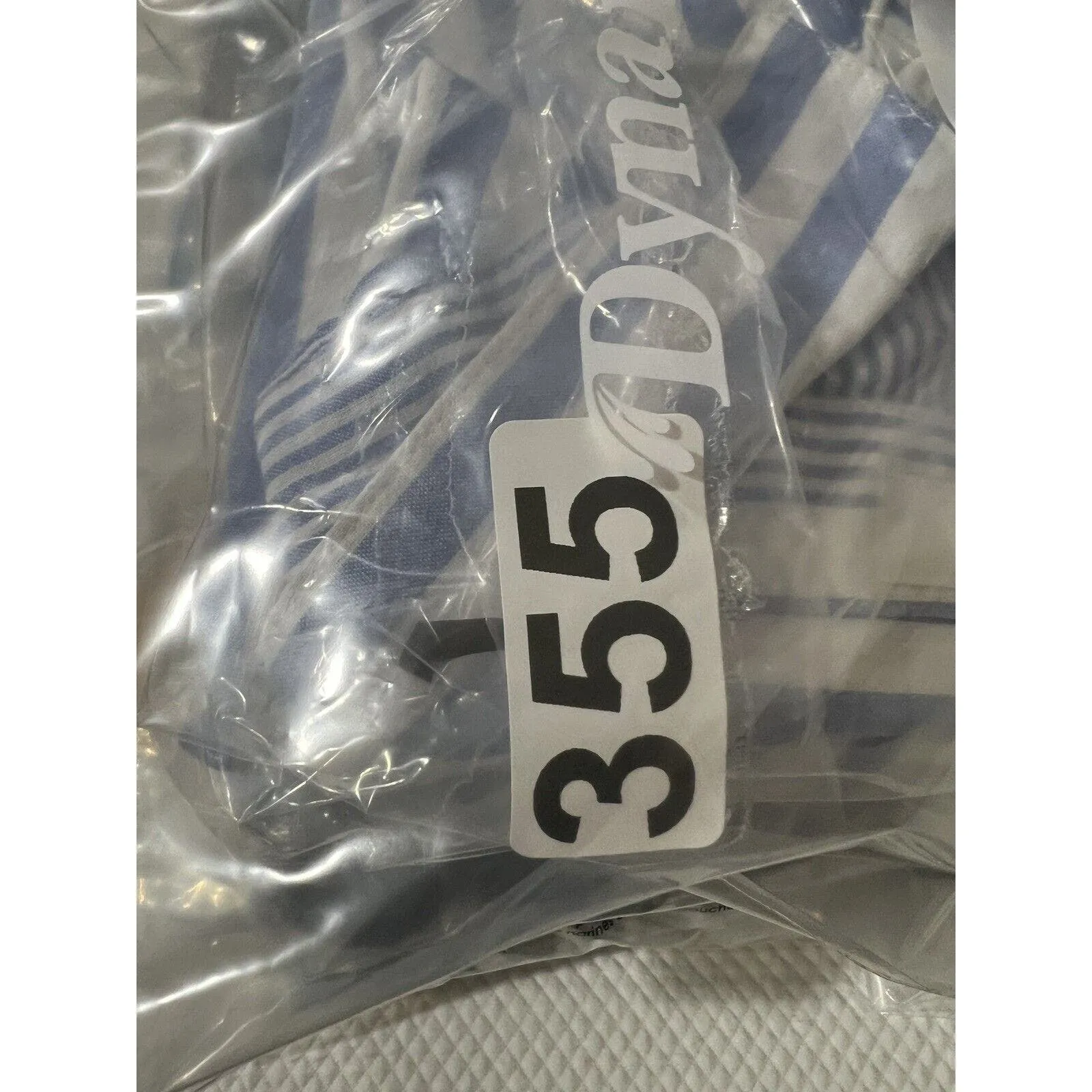 Eden & Olivia Shirt Women 3XL Blue White Stripe Roll Tab Sleeve Collar High Low - Image 14