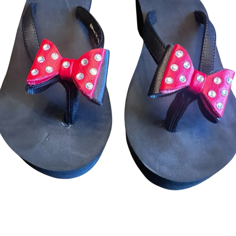 Disney Minnie Platform Wedge Thong Sandal 9 - Image 6