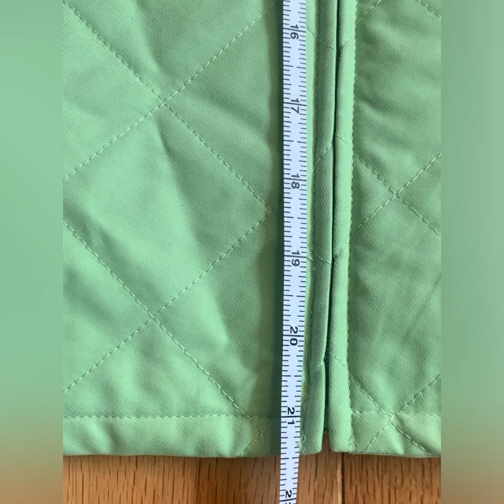 Orvis Womens M Waffle Knit Vest Full Zip Quilted Mint Lime Green Camp Sz M - Image 13