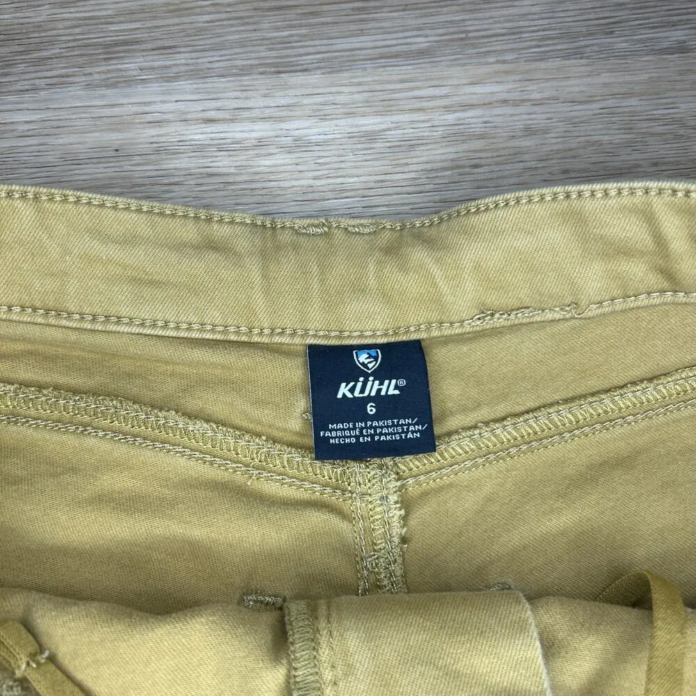 Kuhl Womens 6 Kontour Short 4" inseam Kurve Strech Yellow Pockets Outdoor Hiking - Image 5