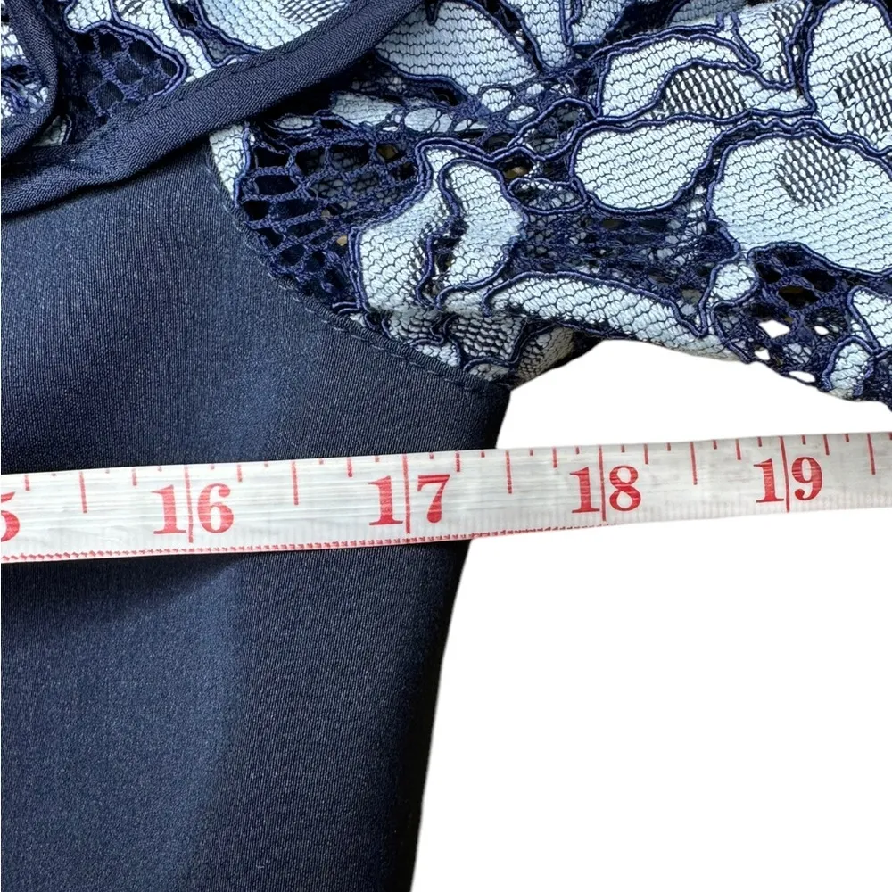 KEEPSAKE Blue Floral Lace Cocktail Dress - Image 7