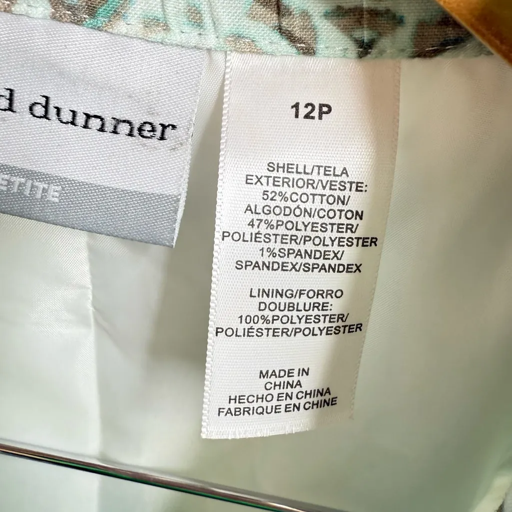 Alfred Dunner Petite Open Front Jacket Women Size 12P Geometric Office Church Tan - Image 5