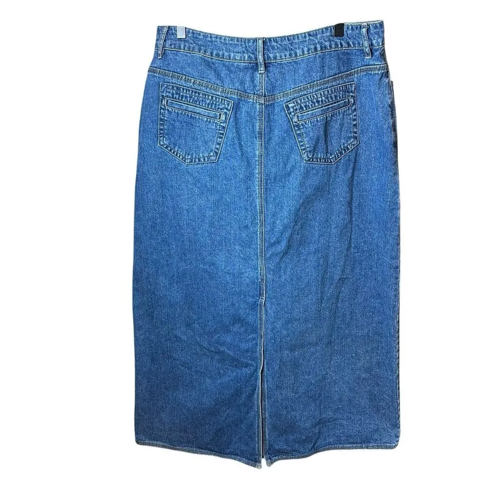 St. John’s Bay Vintage Jean Maxi Skirt Size 16 | High Rise Modest Capsule Denim - Image 2
