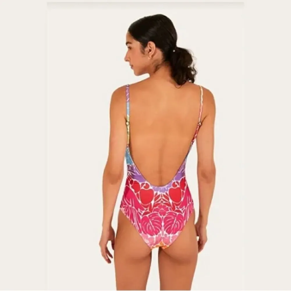 Farm Rio Tropical Graphic One-Piece Swimsuit, Size Large, $165 - Image 3