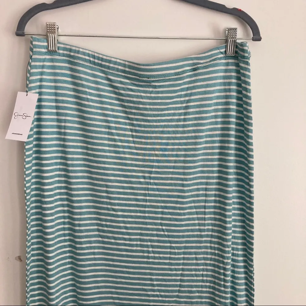 NWT L Teal Striped Maxi Skirt Jessica Simpson - Image 7