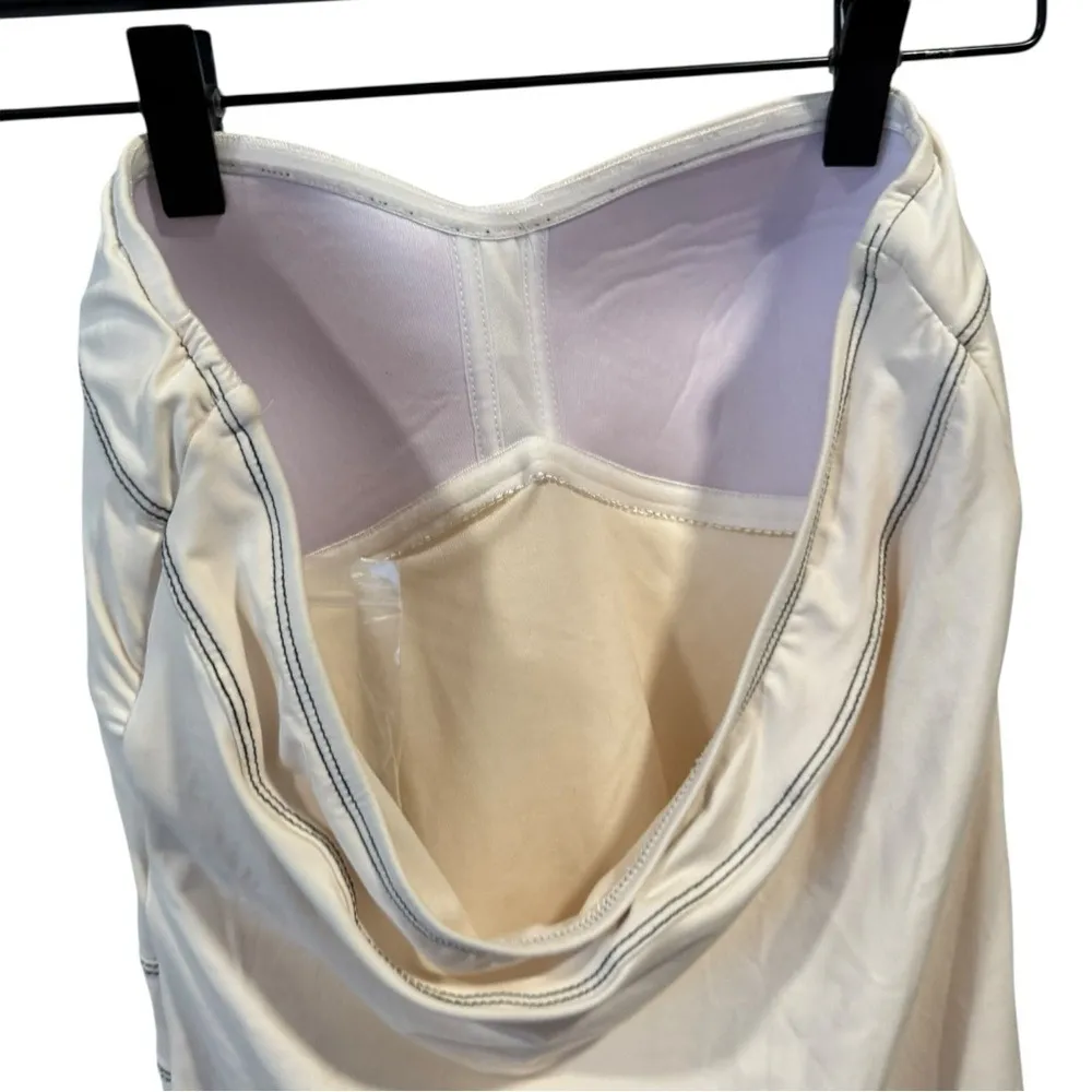 BLEU Rod Beattie A Fine Line Belted Strapless One-Piece 8 White Swimsuit - Image 3