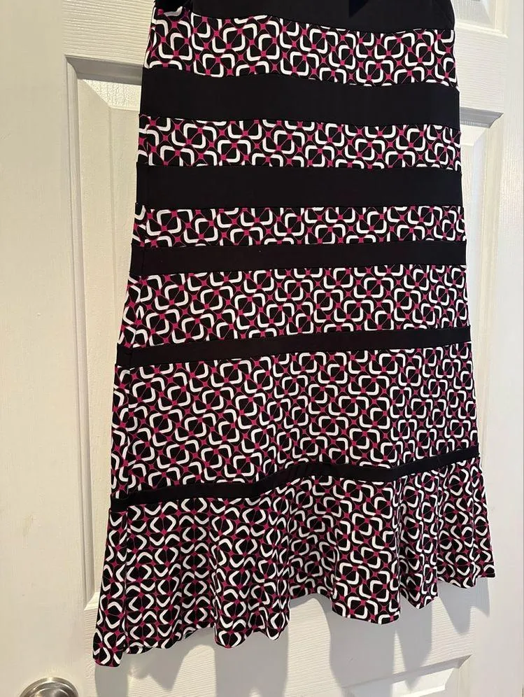 NWT MICHAEL  Foulard Paneled Geo Fit and Flare Dress Size M - Image 10