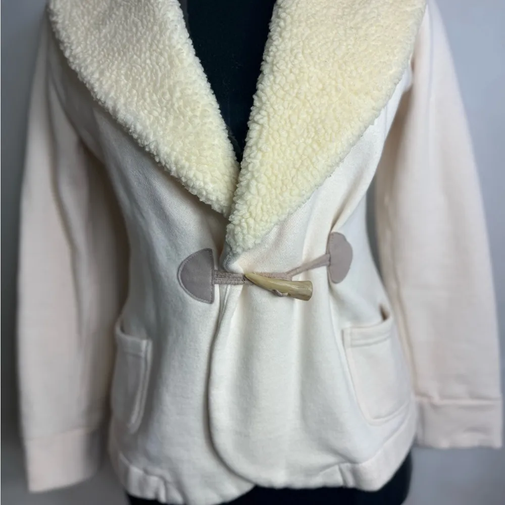 Ralph Lauren Ivory Fleece Sherpa Shawl Collar Blazer Jacket Women's PS PP - Image 3