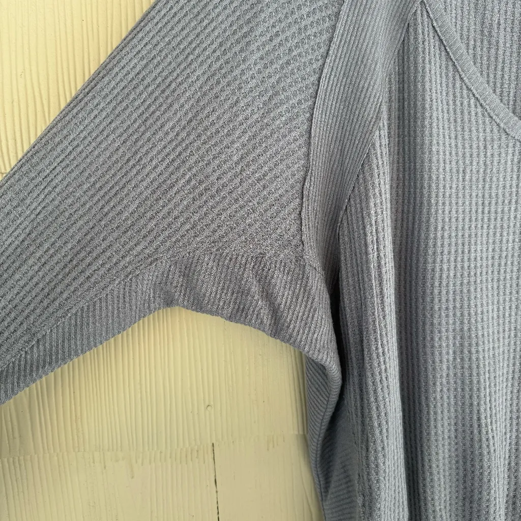 We The Free - Free People Santa Clara Oversized Thermal Long Sleeve Top - Gray - Image 2