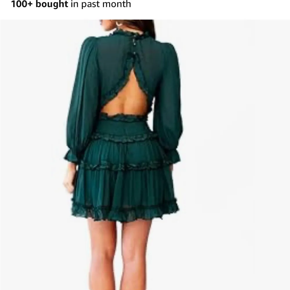 Green Long Sleeve Dress Size M - Image 6