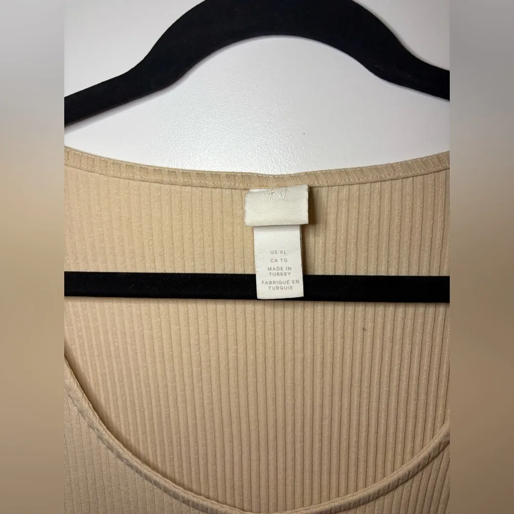 Beige Button-Up Ribbed Top - Image 2