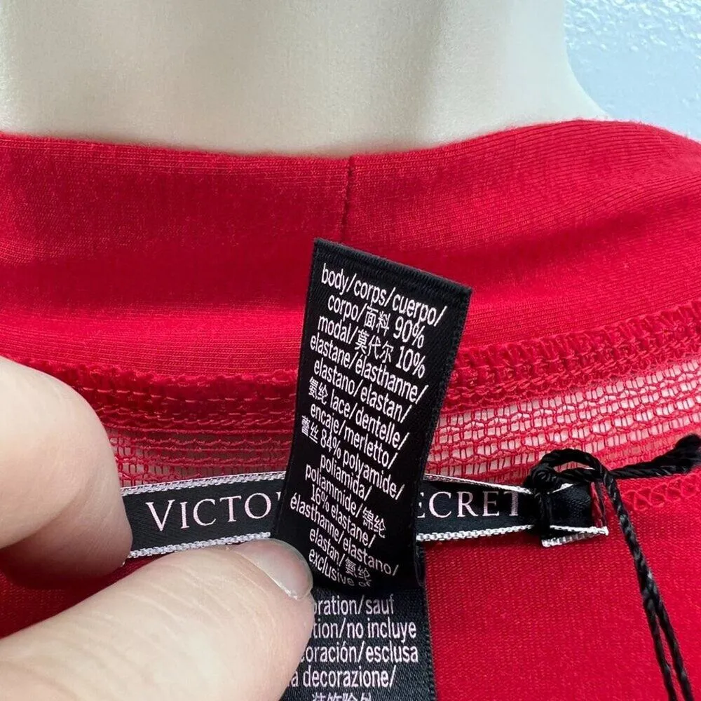 Victoria's Secret Red Hot Robe Lace Accents Womens XS/S - Image 9