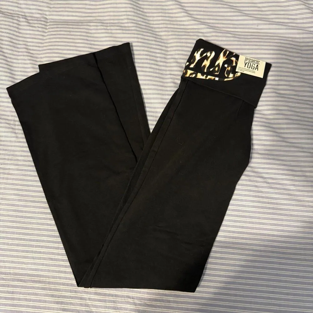 PINK Victoria’s Secret Y2K Cheetah Foldover Flare Pants - Image 3